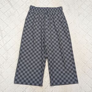 Albion Black & Gray Checkerboard Wide-Leg Pants